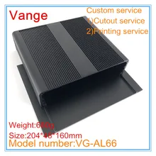 1 шт./лот большая Экструзионная алюминиевая распределительная коробка для промышленности 6063-T5 алюминиевый корпус diy box 204*48*160 мм для gps устройства