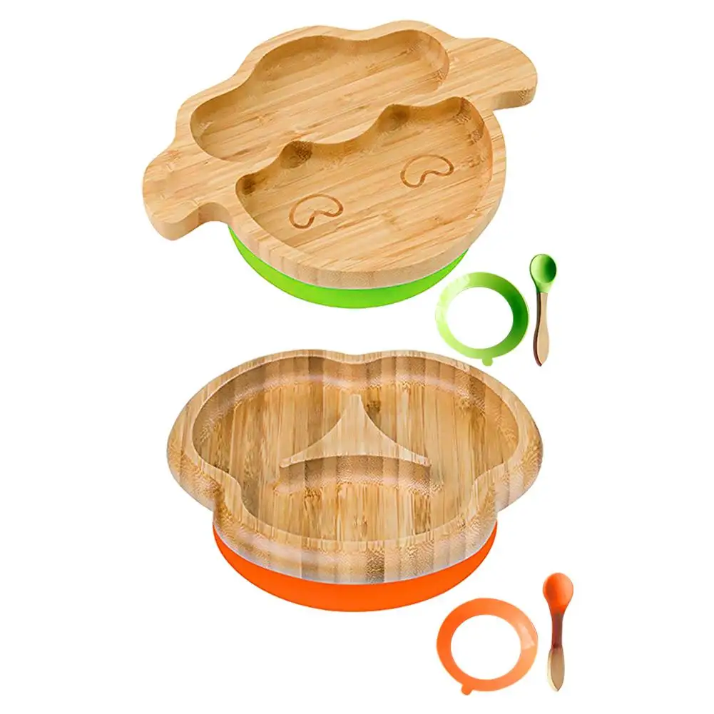 

Natural Baby Bamboo Suction Bowl Set Matching Feeding Tray Feeding Bowl Suction Spoon Set Kitchen Tableware Dishes Suit