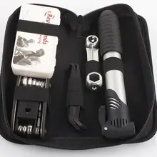 High Quality Bicycle Repair Tool Set Portable Bike Repair Kit with Saddle Bag Bike Mini Pump Crowbar Tonic Glue