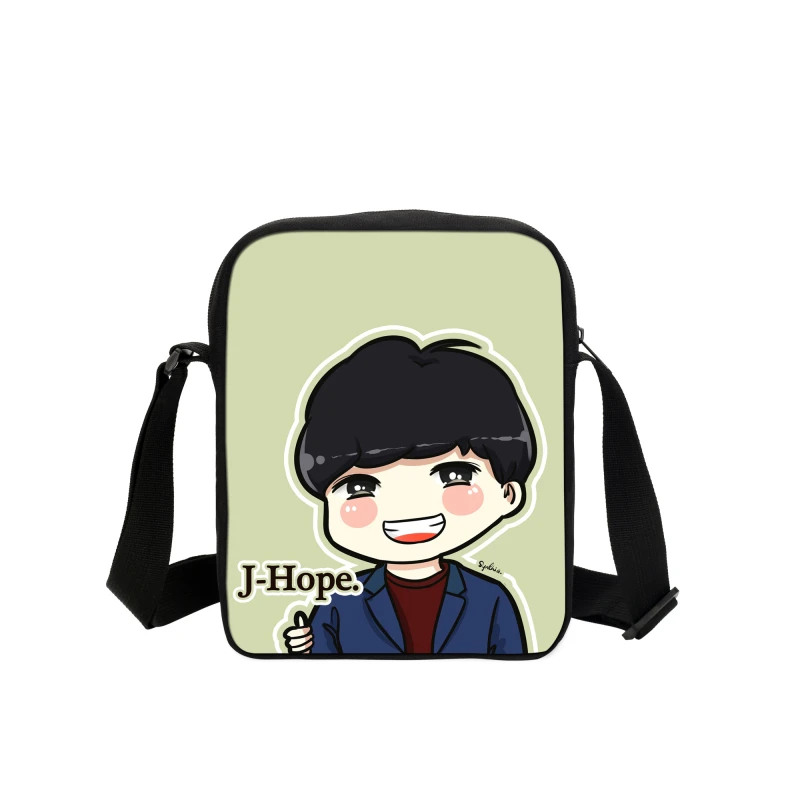Сумки в Корейском стиле, милые сумки-почтальонки с рисунком из мультфильма SUGA Rap Monster JIN J-HOPE JUNG KOOK JIMIN V, сумки через плечо