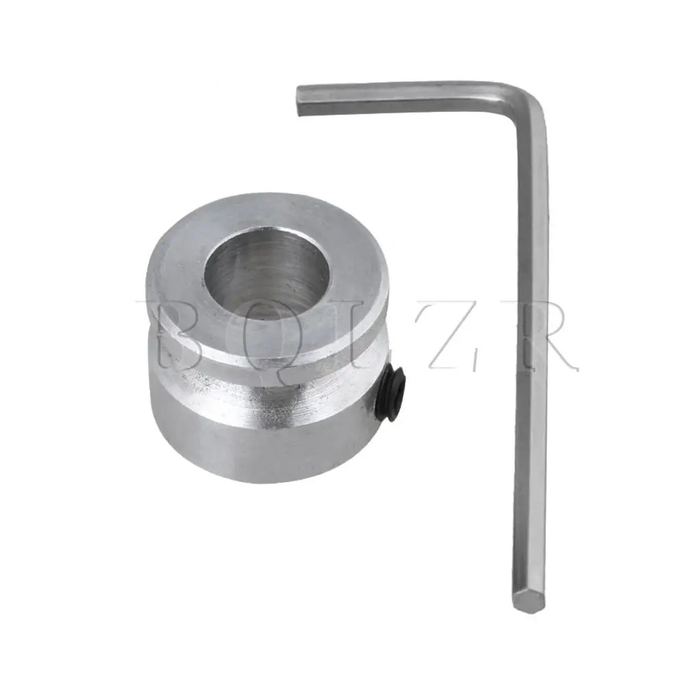 

BQLZR 16x12x8MM Silver Aluminum Single 1 Groove Fixed Bore Pulley for Motor Shaft 3MM Round Belt with Wrench