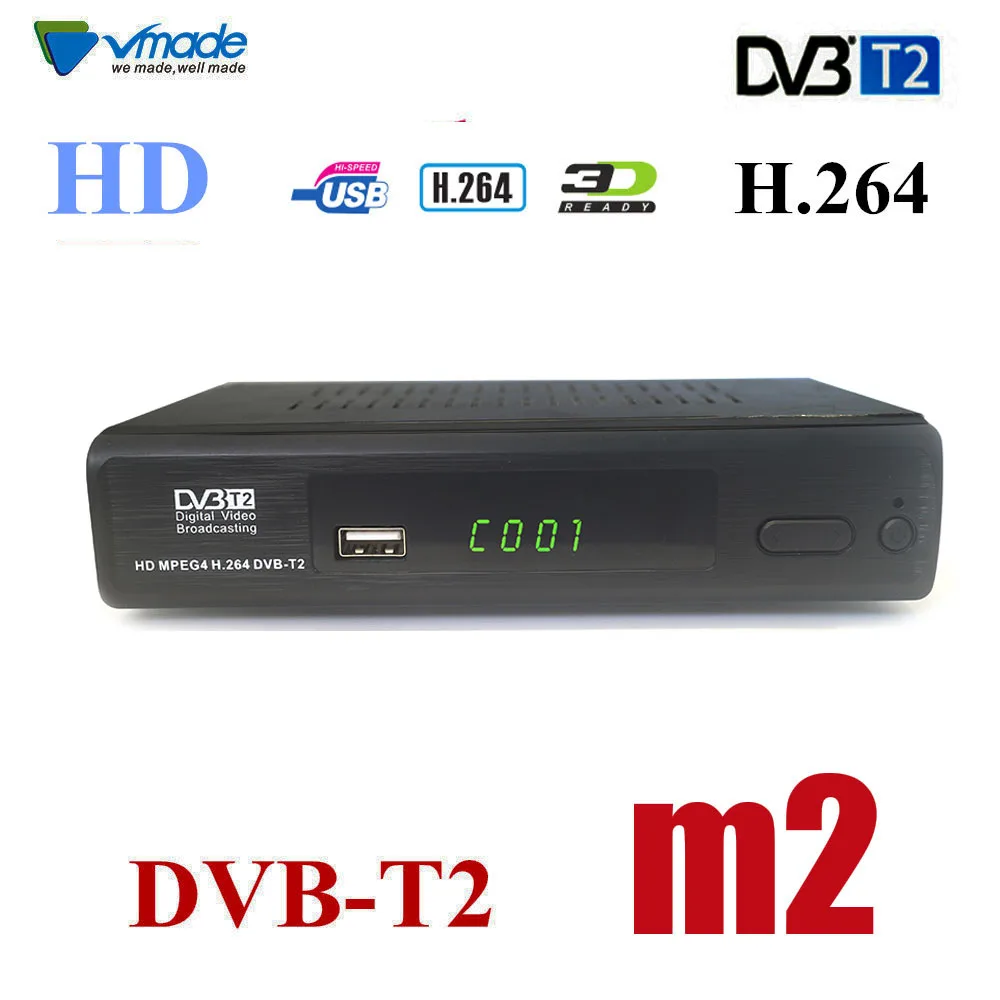 

Vmade Newest DVB T2 M2 Receiver FULL HD Digital TV Tuner Receptor MPEG4 H.264 Terrestrial TV Receiver Set Top Box Media Player