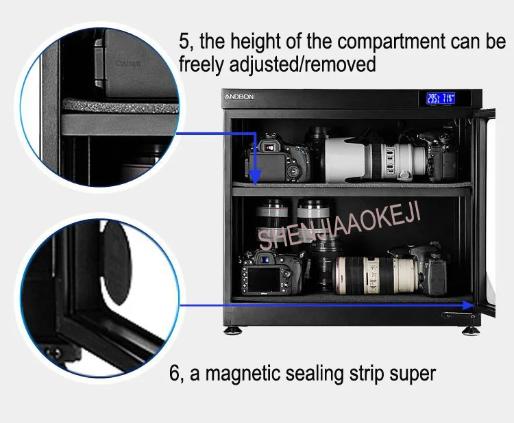 Электронный влагонепроницаемый бокс AD-80HC светодиодный сушильная печь 80L SLR объектив для хранения Влагонепроницаемая камера сушильный шкаф