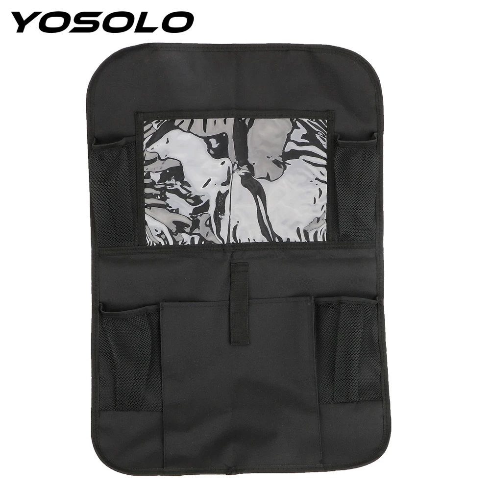 YOSOLO Car Seat Back Storage Bag Trunk Organizer Backseat Pockets Stowing Tidying Drink Tissue Phone Pad Holder Car Accessories