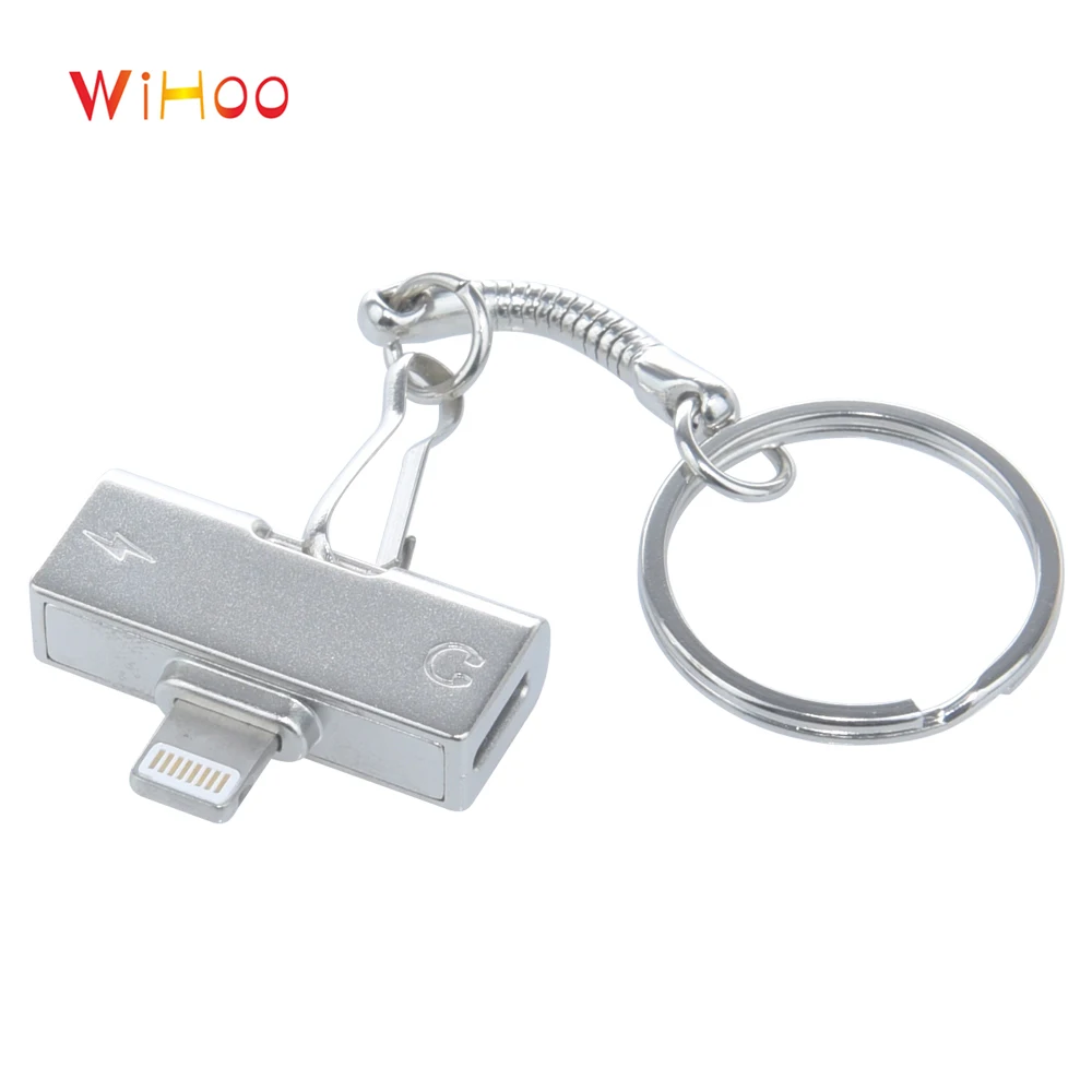 

Wihoo 2 in 1 for iphone lightning adapter headphone adapter Charger splitter For iPhone 8 7 Plus 10 X