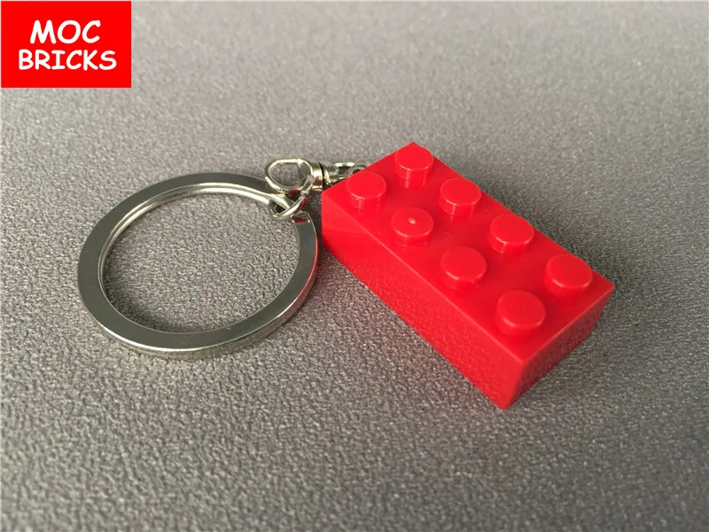 Новый Красочный кирпич MOC 2X4 брелок для ключей DIY Развивающие строительные блоки