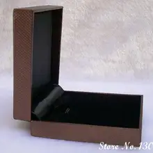 Торговля 25 pecs/лот модный дизайнер гарантированное ожерелье подарочная упаковка коробка коричневый кожзам коробка для ювелирных изделий