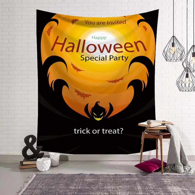 Large 3D Print Halloween Tapestry Wall Hanging Skull Sandy Beach Towel Wall Throw Blanket for Party Festival Camping Tent Mattre