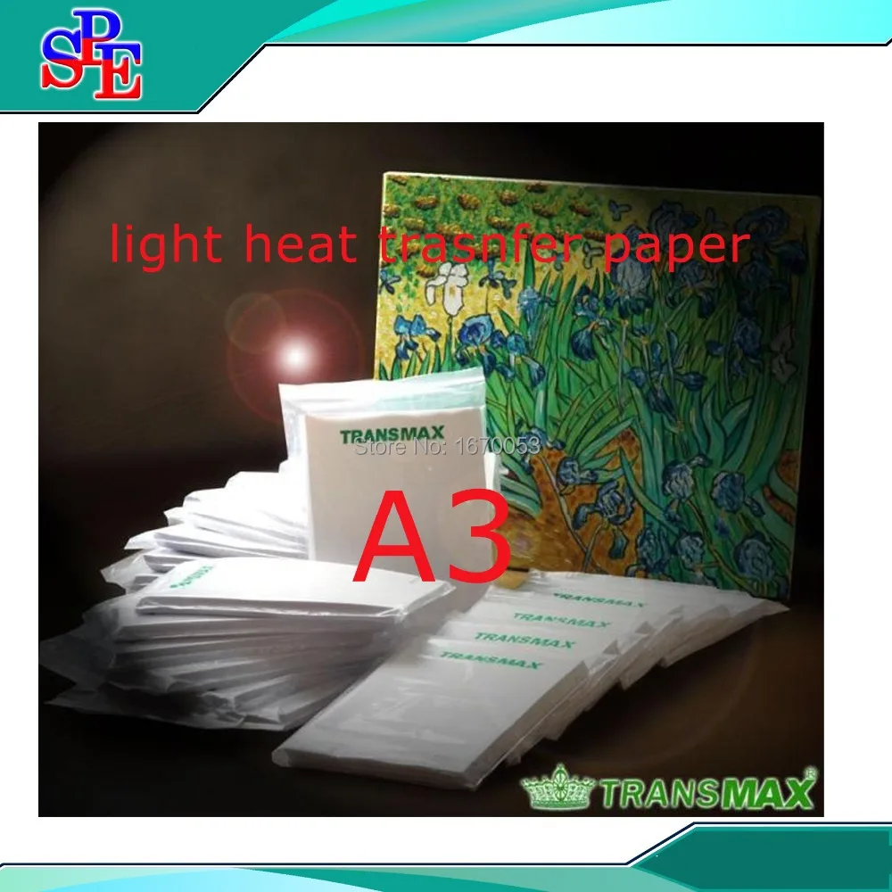 (10 pieces/lot) A3 Size Light Transfer Paper Inkjet Sublimation Light