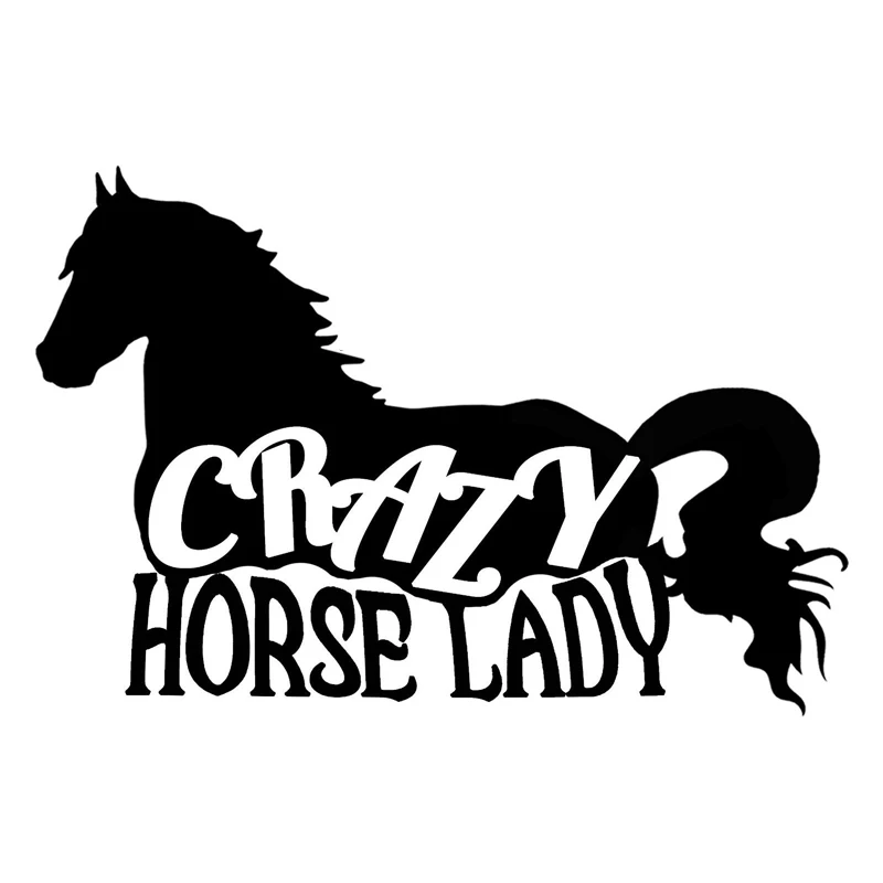 

13,6 см * 9,2 см Crazy Horse леди модная животная Автомобильная Наклейка Виниловая наклейка