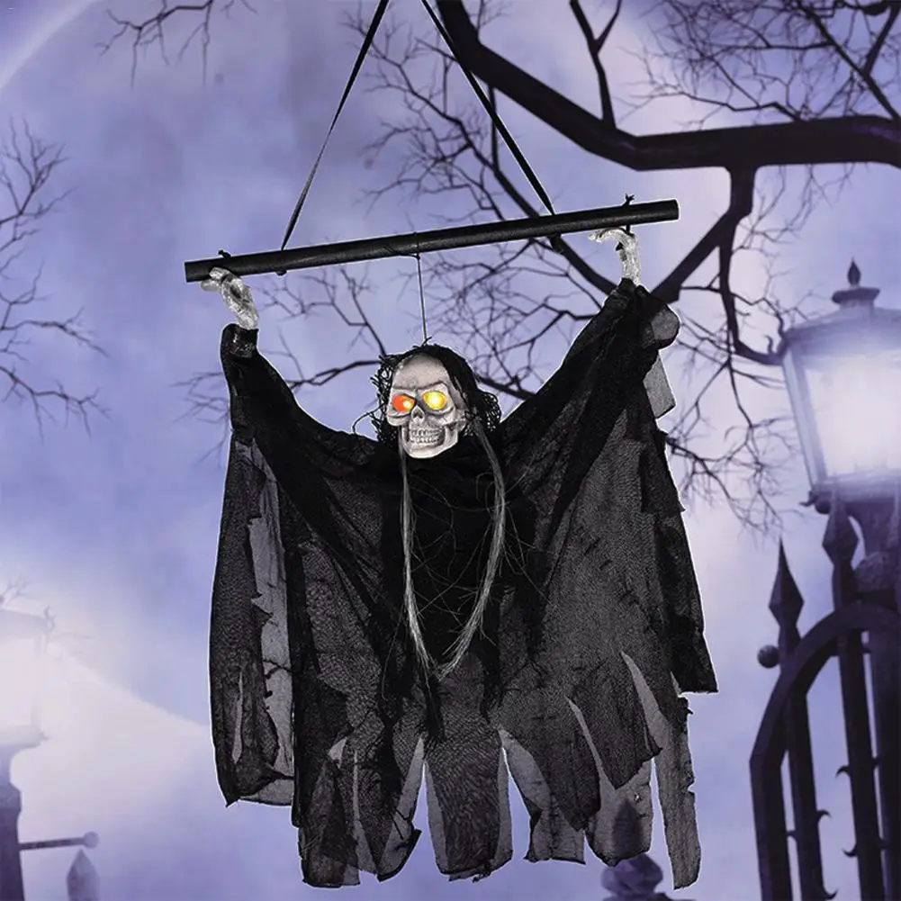 

Halloween Ghosts Electric Induction Horror Specter Props Haunted House Bar KTV Decorations Luminous Skeleton Hanging Pendant
