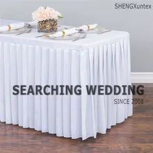 Полиэстер все в таблице покрытие плиссированные скатерти юбка для украшение для свадьбы