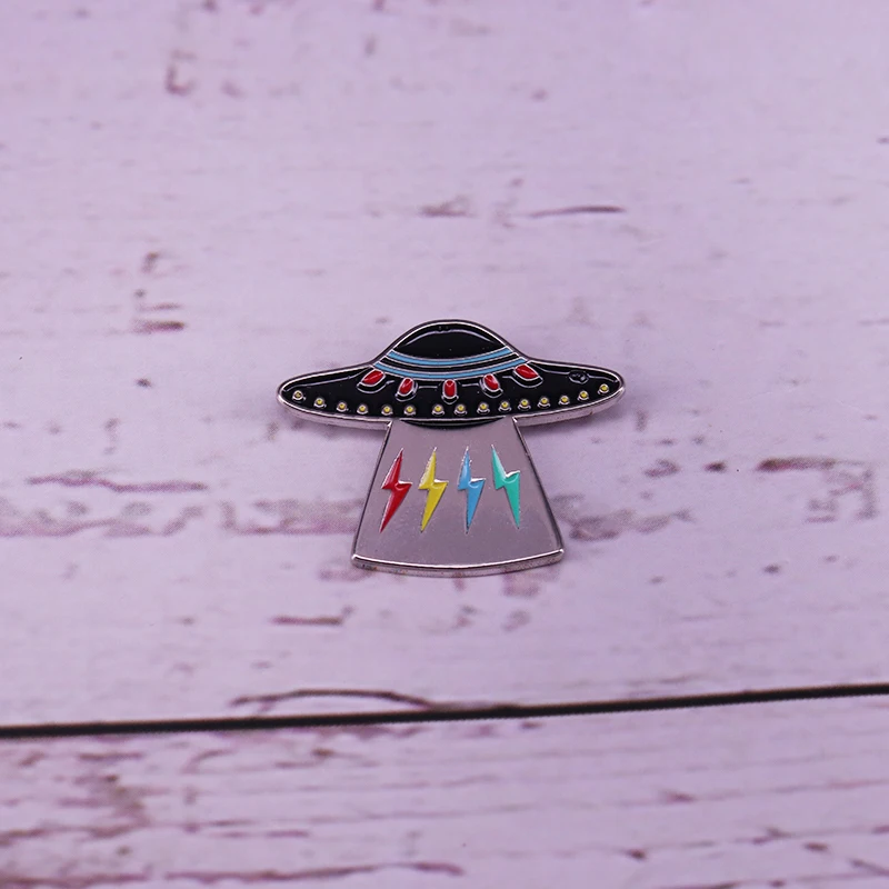 

UFO enamel pin alien space badge astronomy geek decor