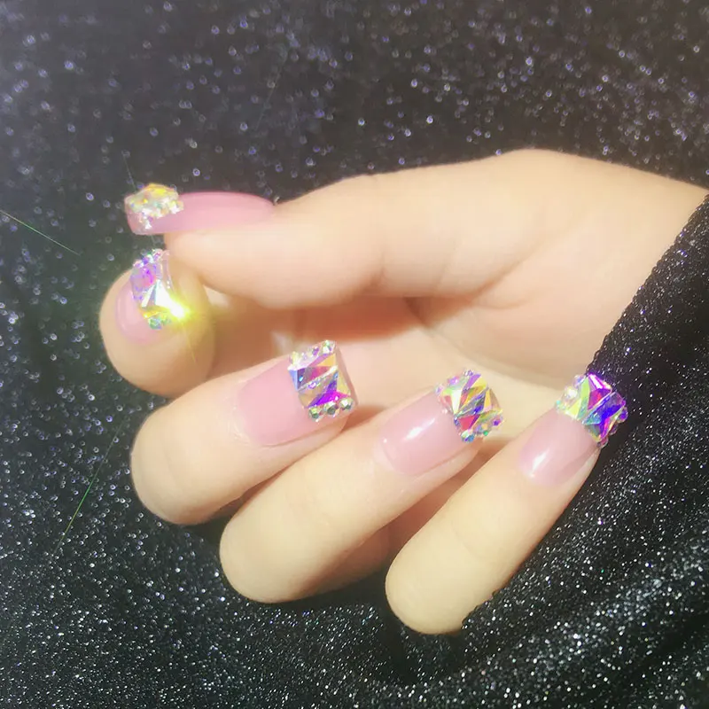 حار 10 قطعة لامعة AB اللون 3D مسمار الفن حجر الراين الزينة Flatback أحجار كريمة زجاجية مجوهرات 30 أنماط مانيكير تصميم التبعي