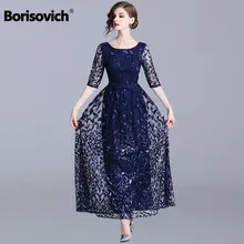 Borisovich женские вечерние длинные платья, бренд, весна, английский стиль, роскошная вышивка, элегантное женское Макси платье N726