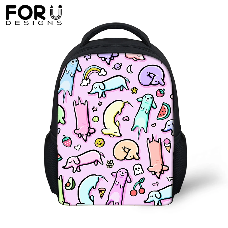 

FORUDESIGS Dachshund Small School Bags For Baby Girsl Boy Cartoon Pet Dog Backpack Children Kindergarten Schoolbag Kids Mochila