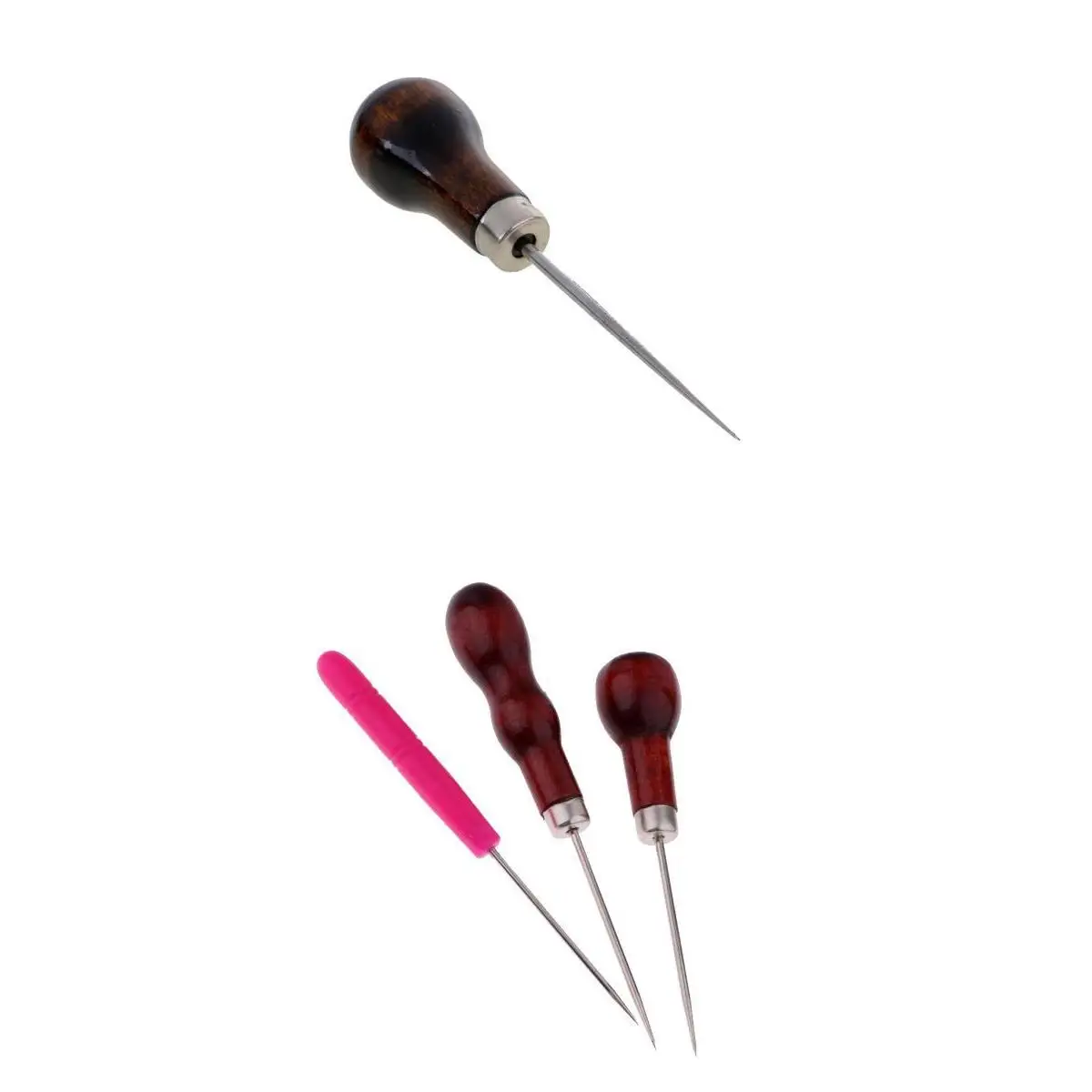 4Pcs Mixed Canvas Leather Tent Sewing Awl Hand Stitcher Leather Craft Kit Leathercraft Tool Sets for Drilling Hole Making