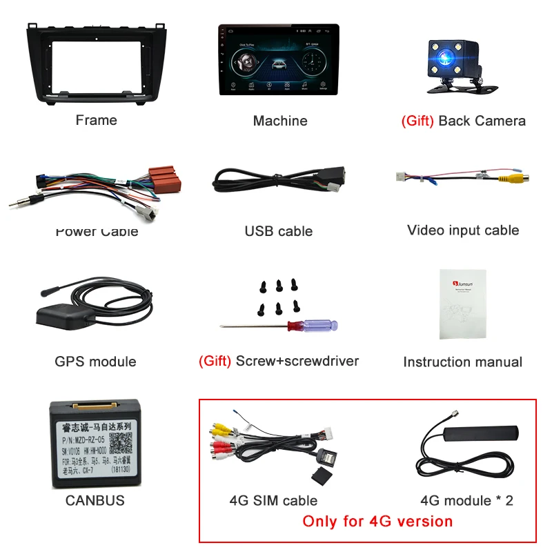 Clearance Junsun V1 2G+32G Android 9.0 DSP Car Radio Multimedia Video Player For Mazda 6 2007 - 2012 Navigation GPS 2 din DVD RDS 5