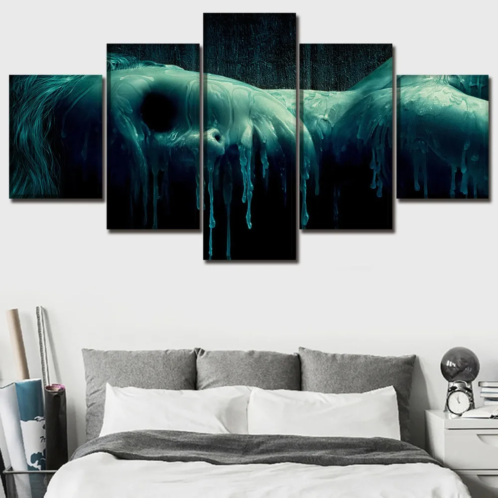 

Modular Framework Canvas Print Wall Art Painting 5 Panel Terrorist Movies House of Wax Picture For Living Room Decorative Poster