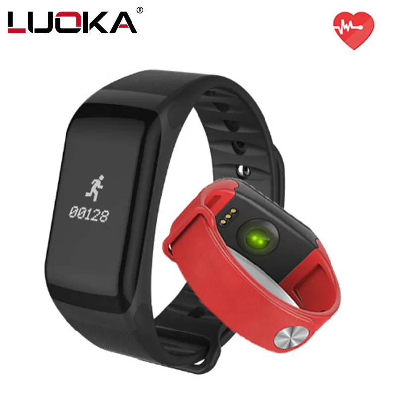 

LUOKA Fitness Tracker Wristband Heart Rate Monitor Smart Health Bracelet F1 Smart Bracelet Blood Pressure With Pedometer Band