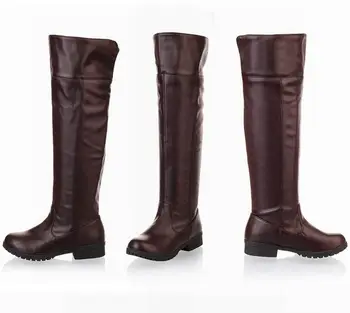 

Unisex Attack on Titan Shingeki no Kyojin Eren Levi Cosplay Boots Knee Length Cosplay Shoes Brown Euro Size 34-44