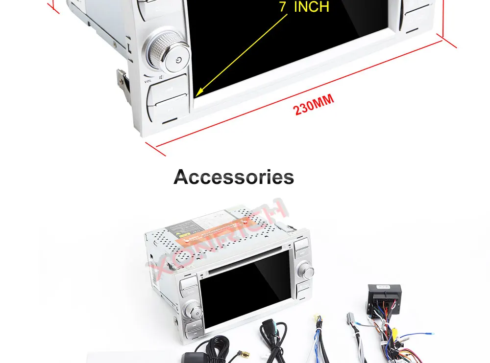 Excellent Car Multimedia Player Android 8.0 Car GPS Navi Autoradio 2 Din 7 Inch For Ford/Mondeo/Focus/Transit/C-MAX/S-MAX/Fiesta 4GB RAM 21