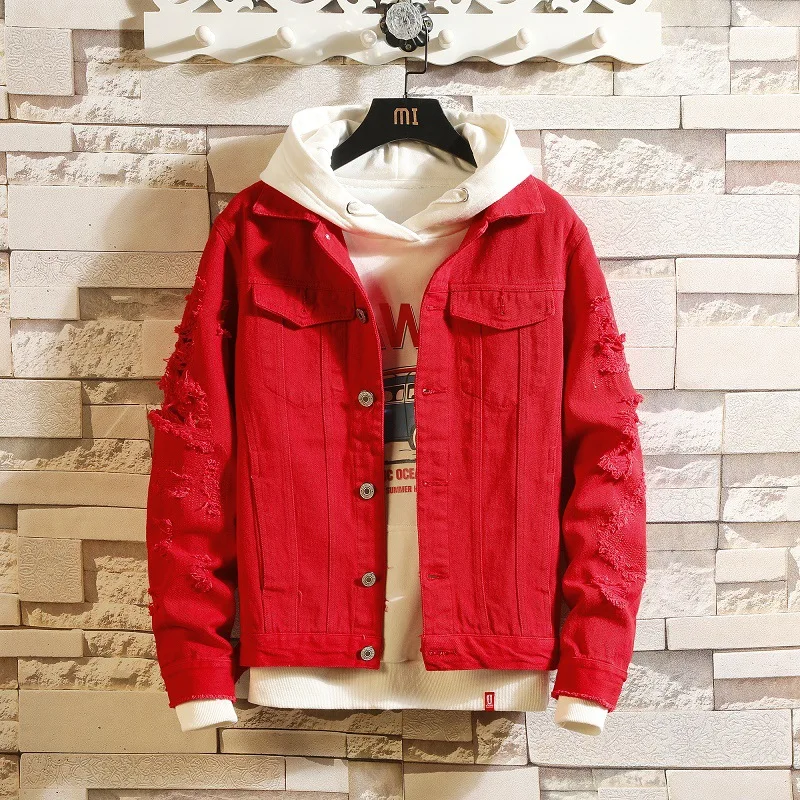 Pink Denim Jacket Men 