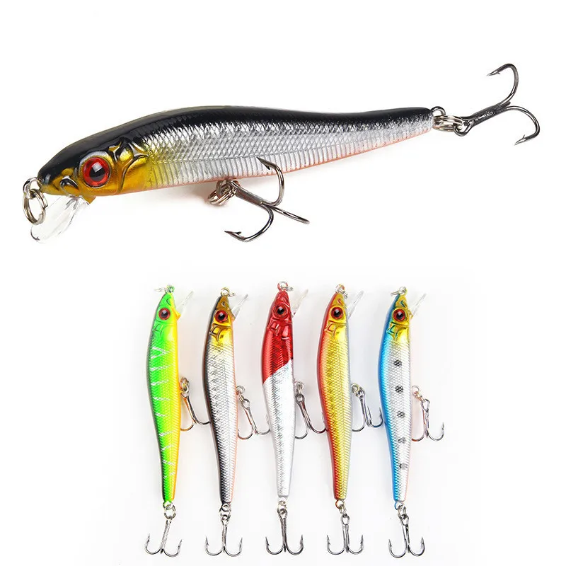 

5Pcs/Set 8cm 5.2g Artificial Floating Minnow Bait Wobblers Crankbait Plastic Fishing Hard Baits 3D Eyes Lifelike Lures Pesca