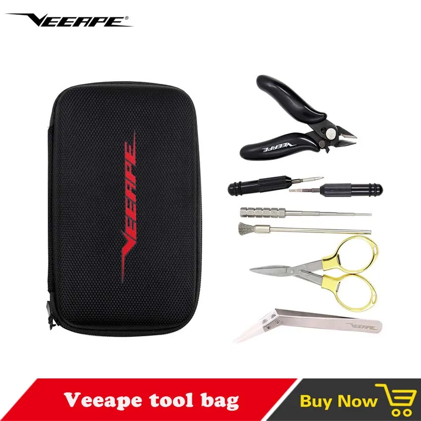 

Veeape Electronic Cigarette Kit Box Vape Tool Kits Tools Carry Bag for DIY Atomizer RDA RTA RBAwith Tweezer Pliers Coil Brusher