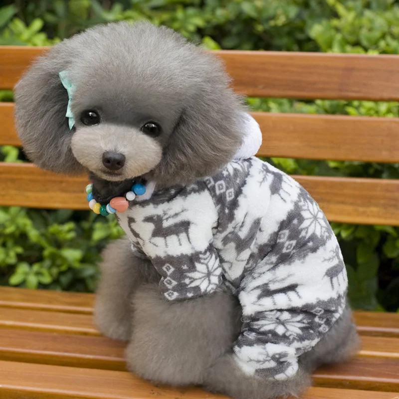 Зимняя одежда для собак теплая одежда для маленьких собак Комбинезоны мягкая Пижама для собак забавные костюмы для домашних животных