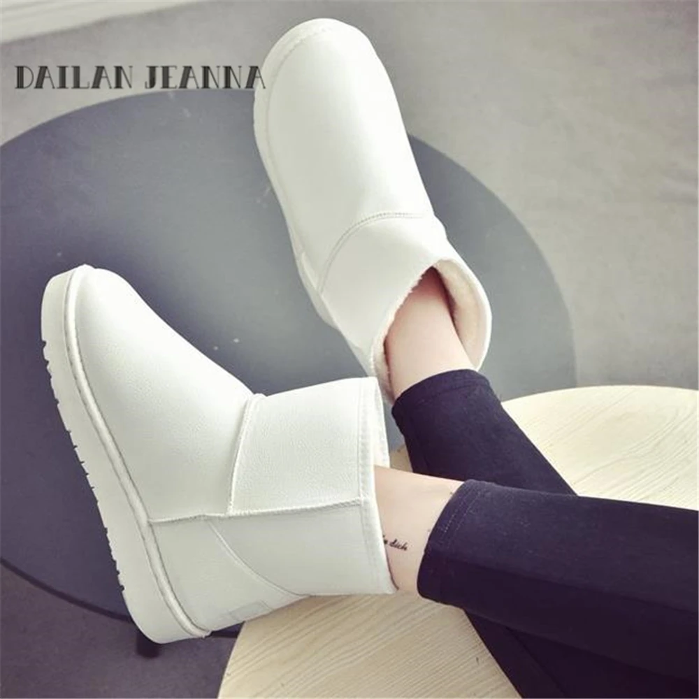 

2017 thick warm winter new shoes with flat head flat boots all-match female leisure shoes