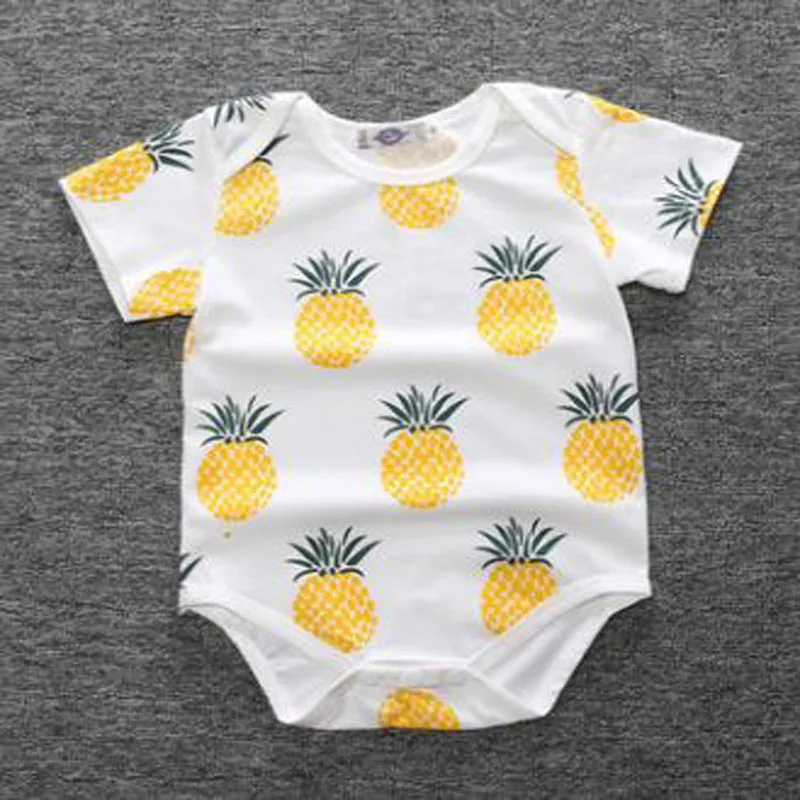 Summer 2018 Newborn Toddler Baby Boy Girl Kids cotton Cartoon fruit animal print Romper Suit Jumpsuit  unisex Clothes Outfits