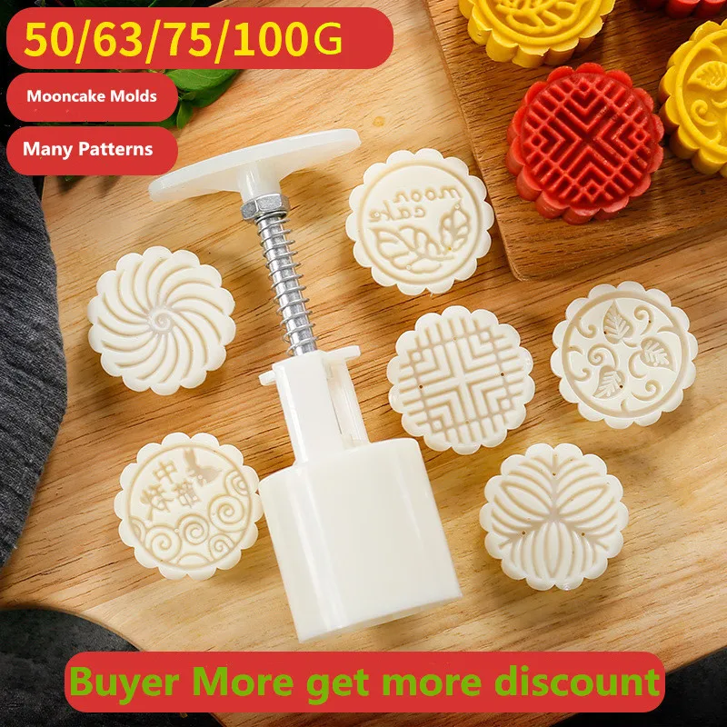 50 г 63 г 75 г 100 г цветы Mooncake плесень Набор DIY Mooncake инструменты Пластиковые Кондитерские плунжеры Ручной пресс форма для лунного пряника инструмент для выпечки