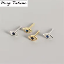 ying Vahine Best Seller 925 Sterling Silver Mini Zircon Blue Eyes Evil Eyes Small Stud Earrings for Women