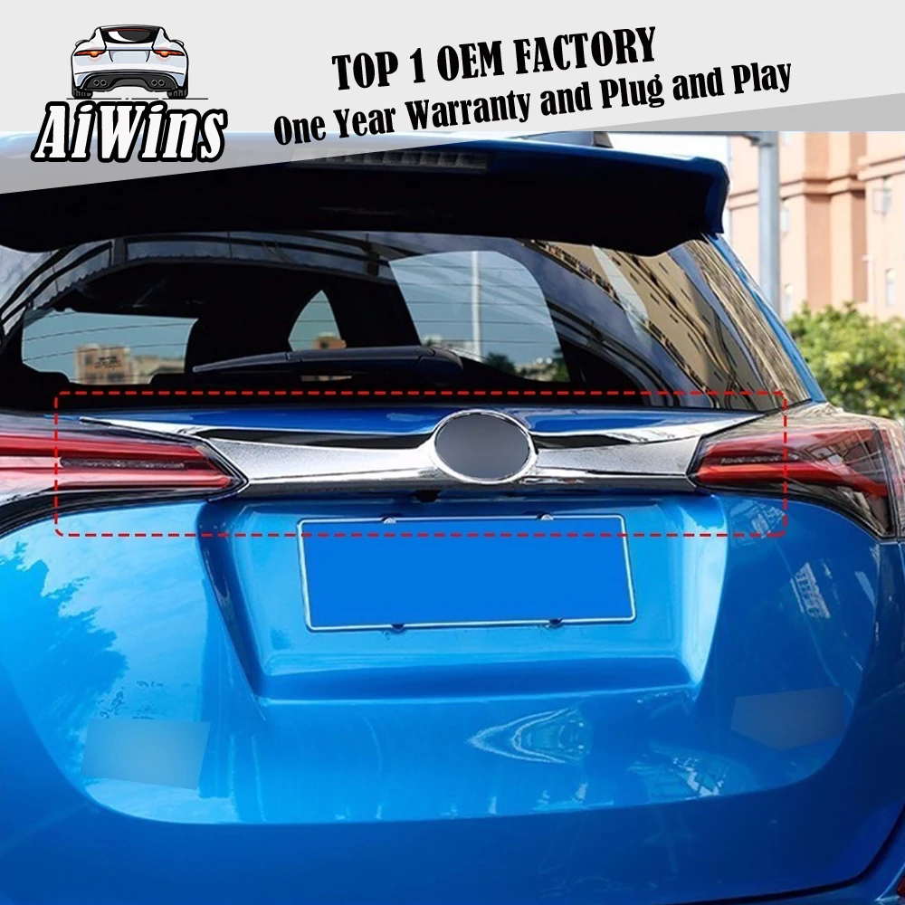 

Car Styling Chrome ABS Rear Door Tail Gate Trim Cover Sticker For Toyota RAV4 2016 Exterior Car logo trim Decoration Accessories