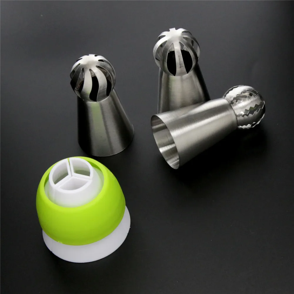 

4pc/set Russian Piping Nozzle Sphere Ball Icing Confectionary Pastry Tips Sugar Craft Cupcake Decorator Kitchen Bakeware Tools