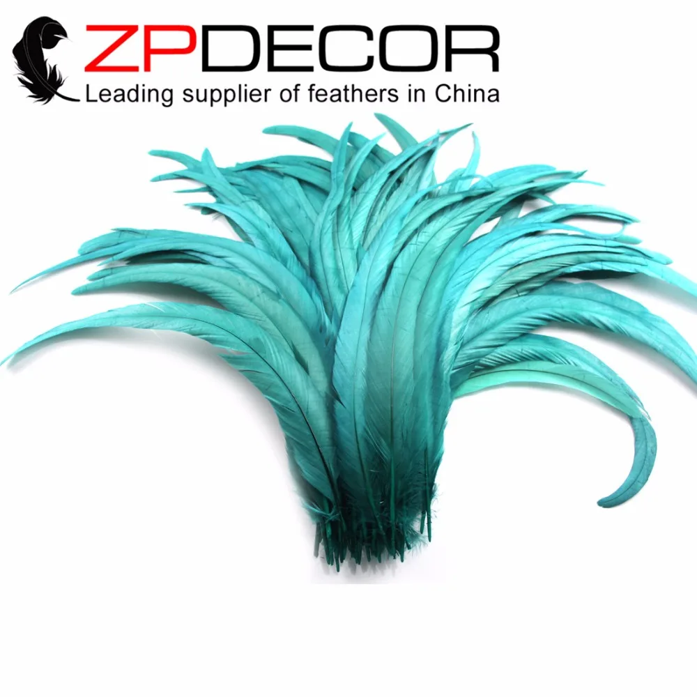 

ZPDECOR 100pieces/lot 40-45cm(16-18inch) Professional wholesale Rooster Coque Tail Feathers Dyed for Carnival Design