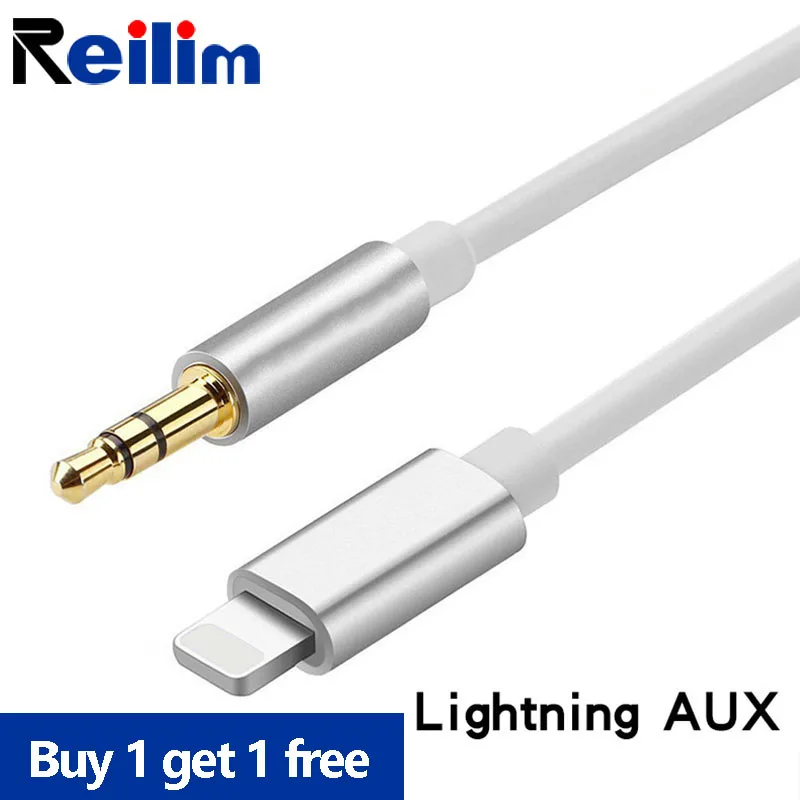 

Reilim Aux Audio Adapter Cable for iphone lightning to 3.5mm Aux Jack Headphone Cable for iphone ipad AUX Splitter Audio Cable