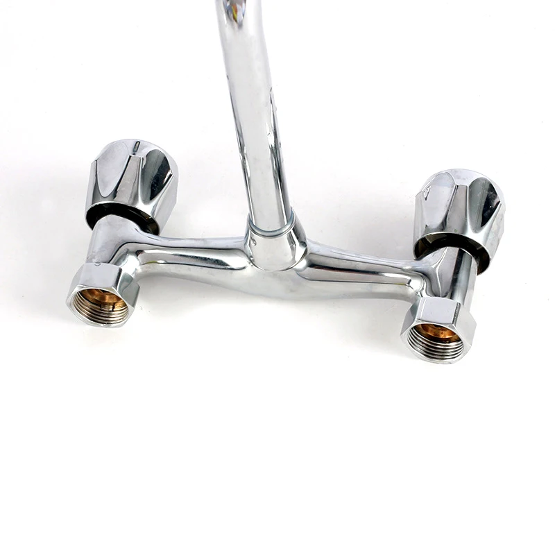 Double Handle Wall Mounted Basin Faucets Hot and Cold Water Shower Faucets Dual Hole Bathroom Sink Wash Basin Water Mixer Tap basin faucet,bathroom faucet