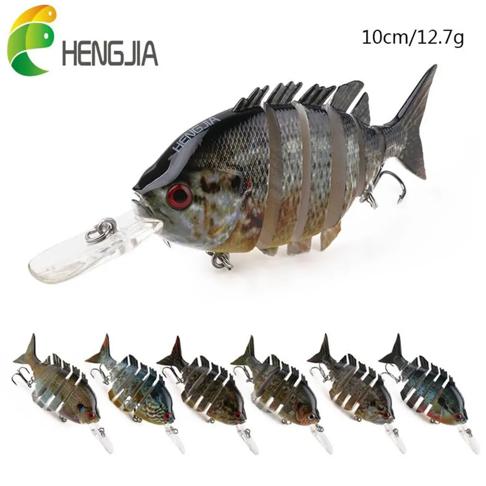  1Pcs Artificial Fishing Lure 6 Segments Wobbler Jointed Fishing Lures Fish Lure Crank Bait Hooks 10