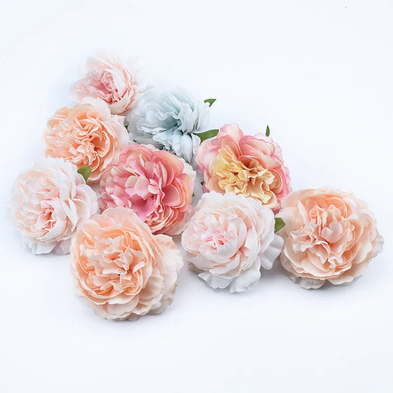 10pcs Silk peony flowers for scrapbook wedding flower wall bridal accessories clearance christmas home decor artificial flowers