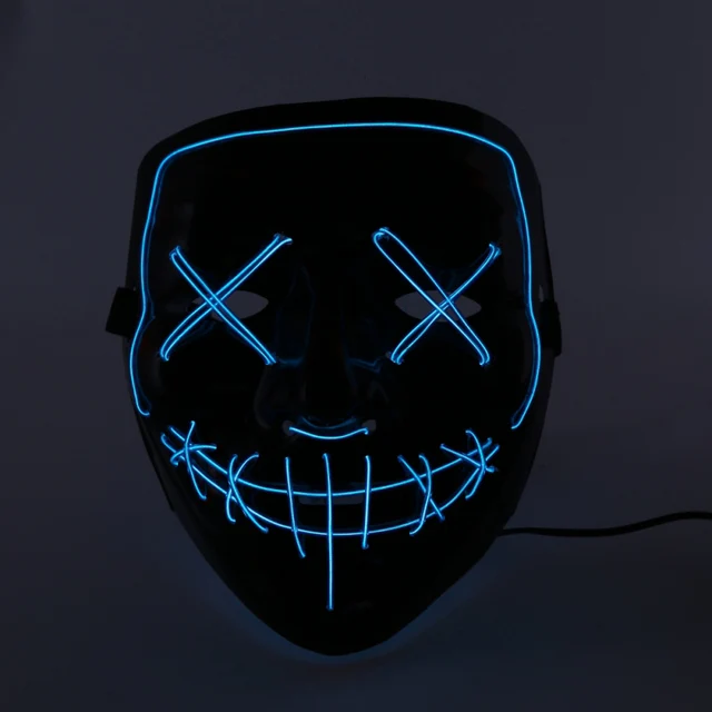 Motorcycle Face Mask LED Light Up Wire Masks Modified Protect LED