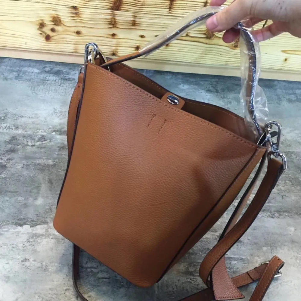 Summer Bucket Bag Women Genuine Leather Handbags Fashion Small Shoulder Bags For Ladies Crossbody Bag Female Luxury Designer Bag