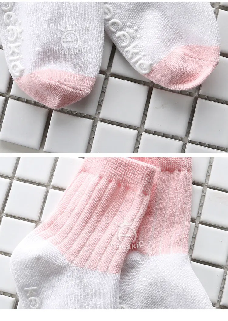 Kacakid 2024 New Stripe Color Patchwork Non Slip Boys Girls Cotton Socks Cheap Stuff Meias Infantil Kids Socks 0-4 Years 15
