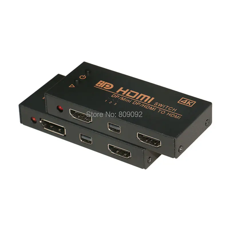 4k 3D Mini HDMI+ Mini DP+ DP 3 в 1 переключатель 3 в 1 выход HDMI дистрибьютор разветвитель для HDTV PS3 xbox/PC ноутбука