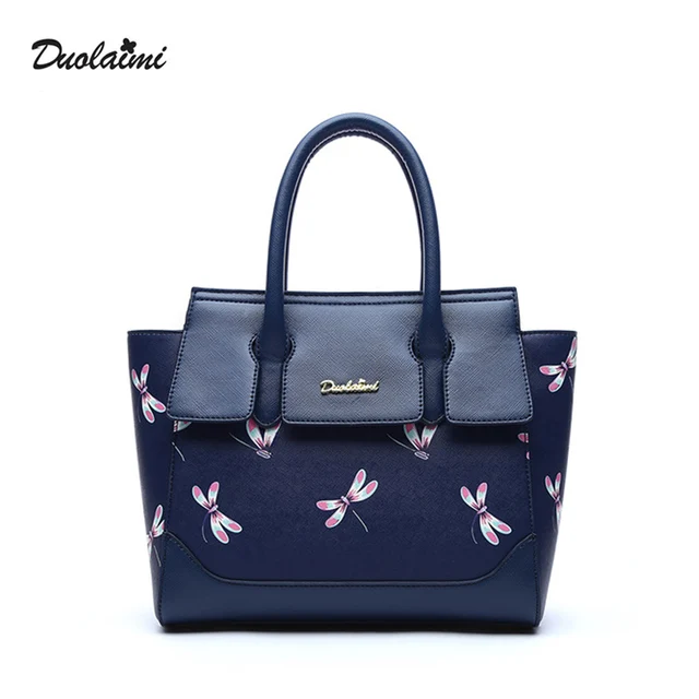 Doulaimi 2017 Fashion Women Pu Leather Handbag Blue Dragonfly Print Doulaimi 2017 Fashion Women Pu Leather Handbag Blue Dragonfly Print Crossbody Bags High Quality Famous Designer