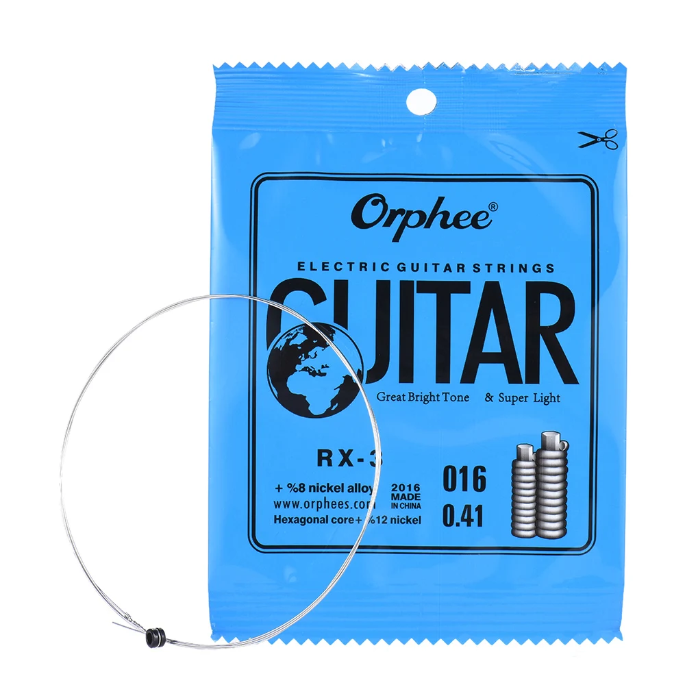 Orphee RX-1 Одиночная гитарная струна для электрогитары 1st E/2nd B/3rd G-String(. 009) 10 шт. в упаковке, светильник из никелевого сплава