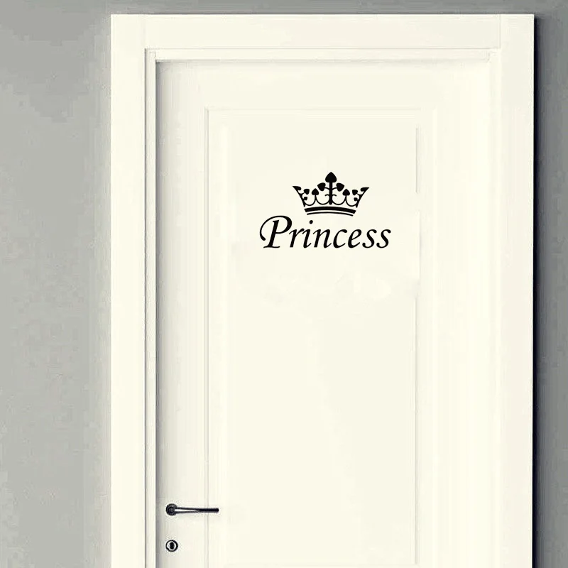 YOJA 25*14,4 см Корона принцесса девушки номер Наклейка на стену дверь наклейки настенные украшения дома D1-0154