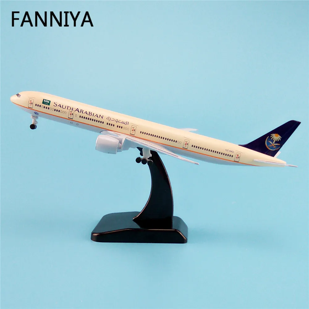 

19cm Airplane Model Air SAUDI ARABIAN Airlines B777 300ER Boeing 777 Airways Plane Model W Stand Wheels Landing Gear Aircraft