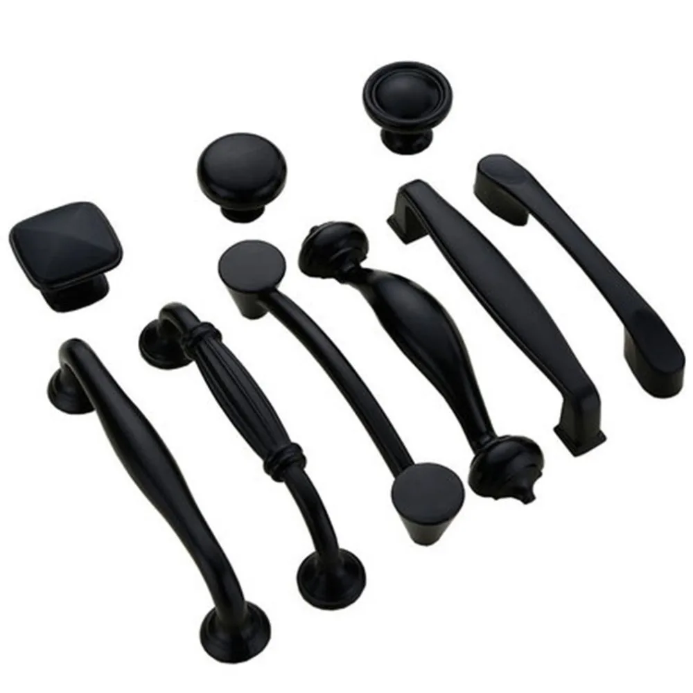 Simple Handles Pull for Kitchen Furniture Door Drawer Cabinet Dresser Closet Wardrobe Cupboard Bathroom Black | Обустройство дома